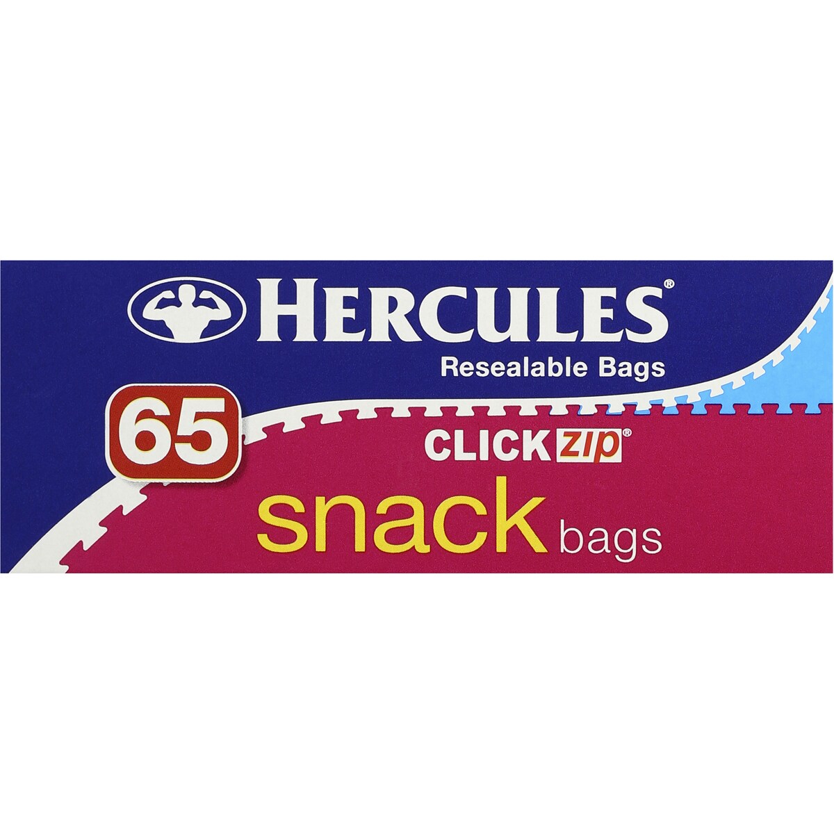 Hercules Click Zip Resealable Snack Size Sandwich Bags 65 pack