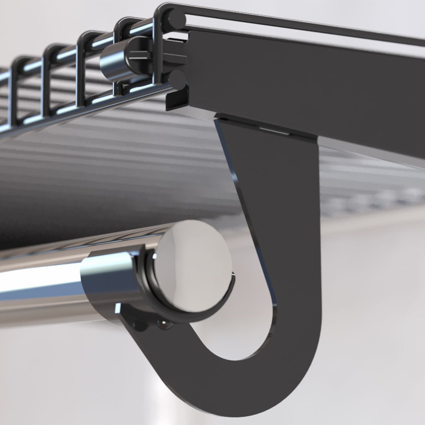 Flexi Storage Black Hanging Rod Bracket - 80 x 100mm - 2 Pack