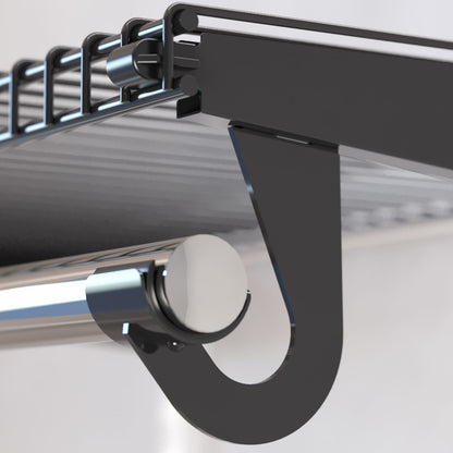 Flexi Storage Black Hanging Rod Bracket - 80 x 100mm - 2 Pack