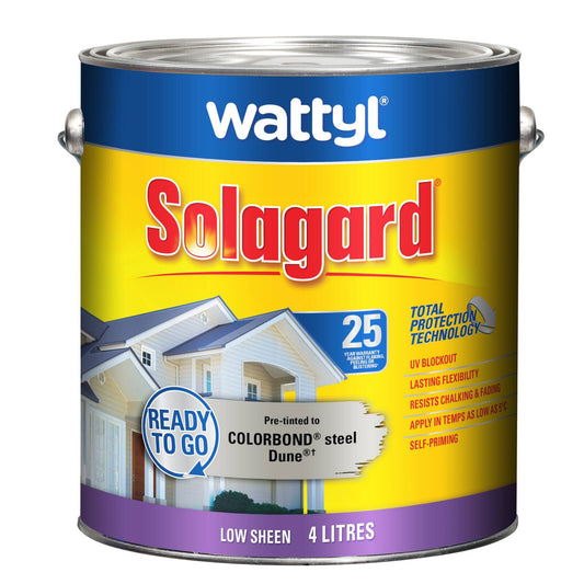 Wattyl Solagard Exterior Paint - 4L - Dune - Low Sheen