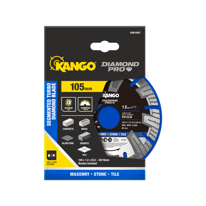 Kango Diamond Saw Blade - 105mm - Turbo Segmented - Dry Cutting