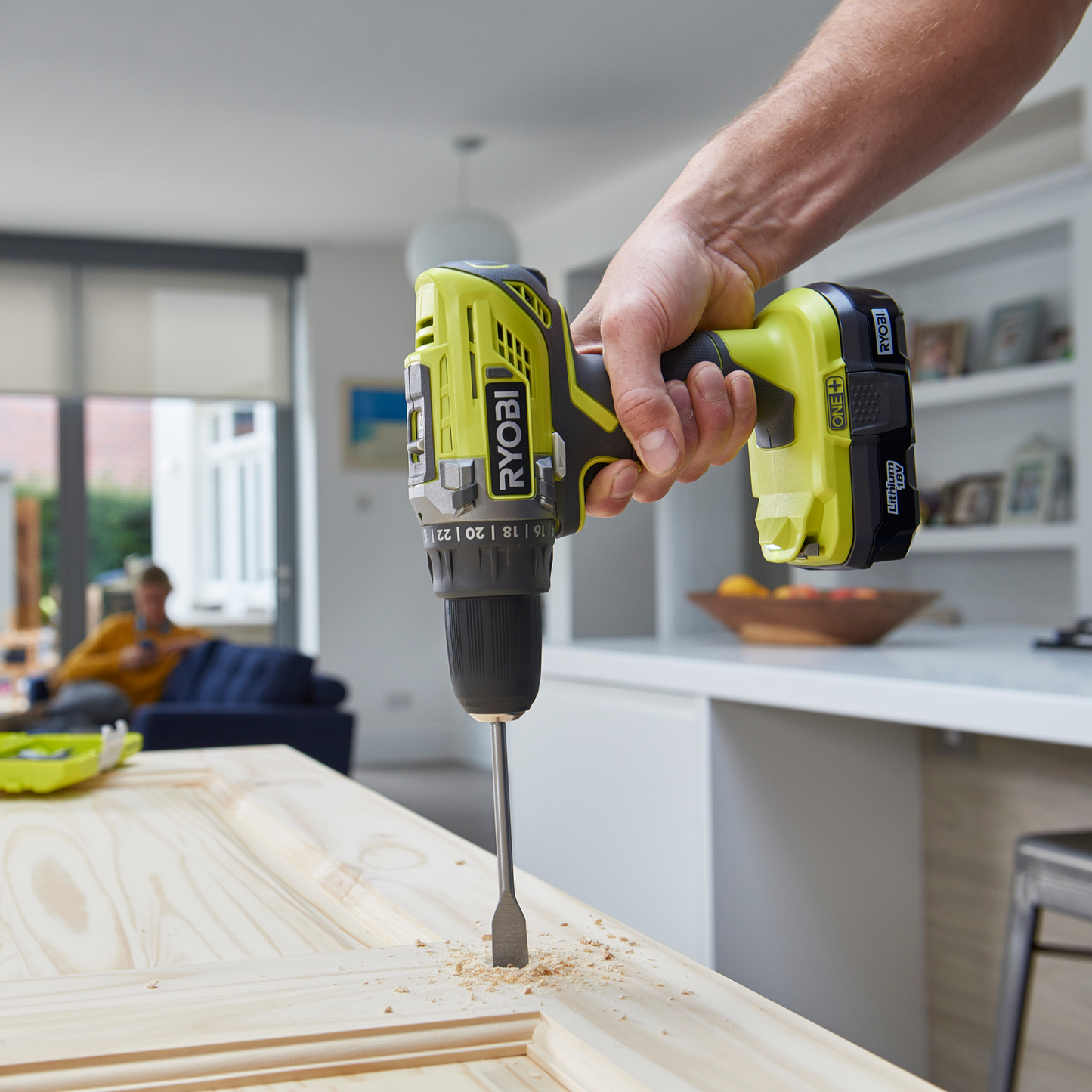 Ryobi HP Compact Hammer Drill Kit - 18V ONE+ - 54Nm - 2.0Ah & 4.0Ah