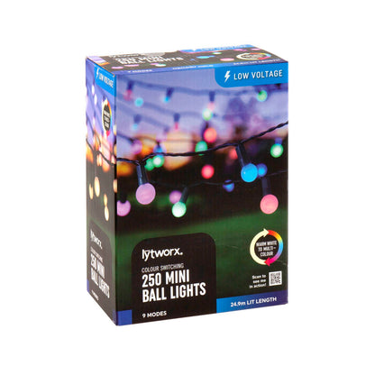 Lytworx Colour Switch Mini Ball Lights - 24.9m - 250 Pack