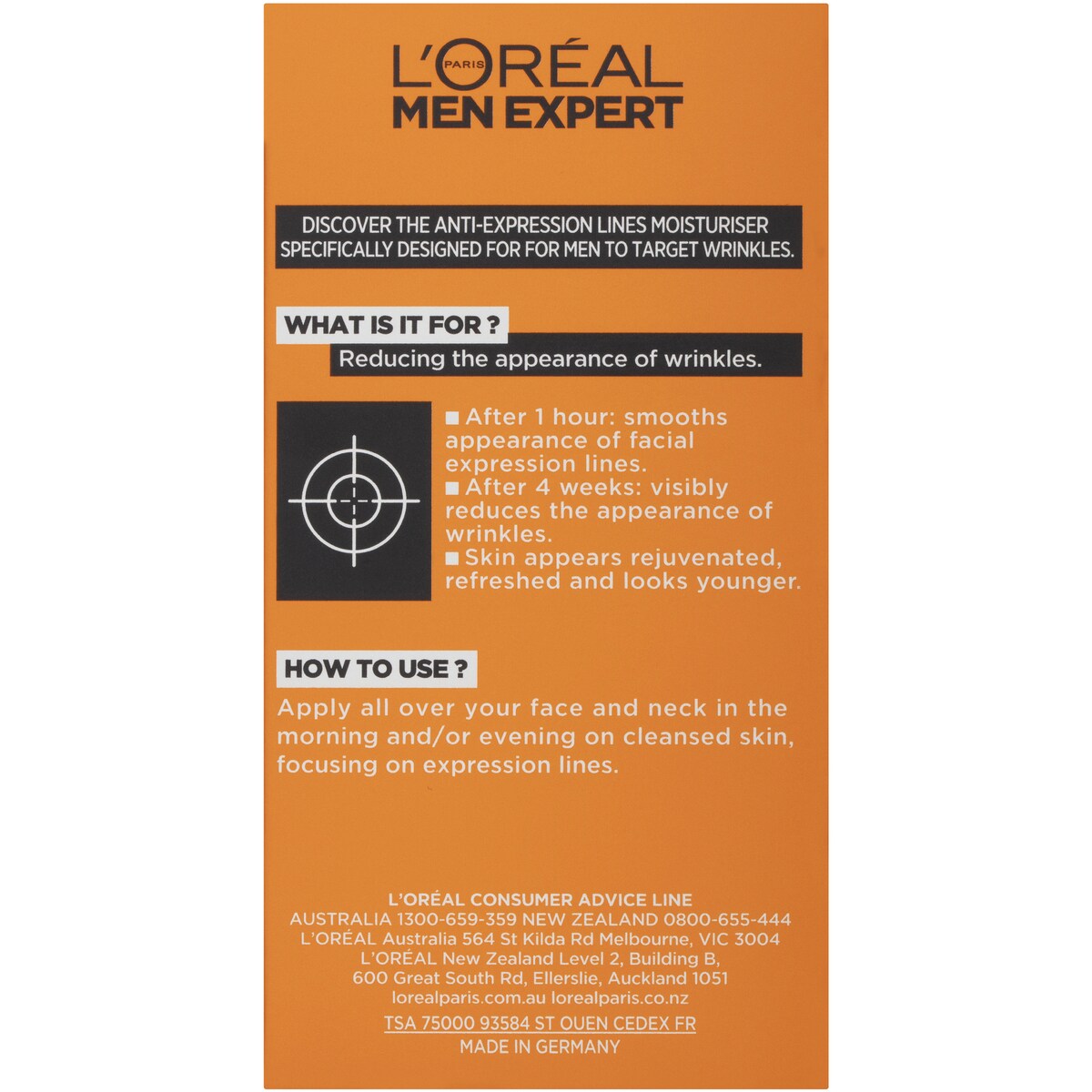 L'oreal Paris Men Expert Erase Wrinkle Moisturiser 50ml