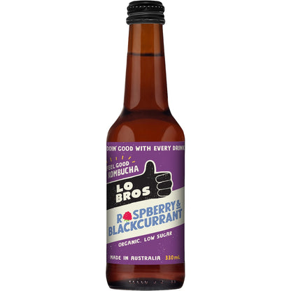 Lo Bros Raspberry & Blackcurrant Kombucha 330ml