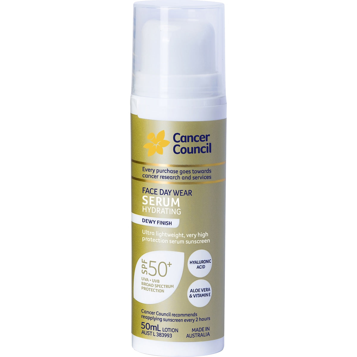 Cancer Council Spf 50+ Face Day Wear Hydrating Serum Sunscreen 50ml