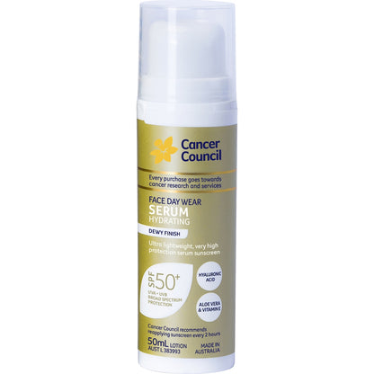 Cancer Council Spf 50+ Face Day Wear Hydrating Serum Sunscreen 50ml