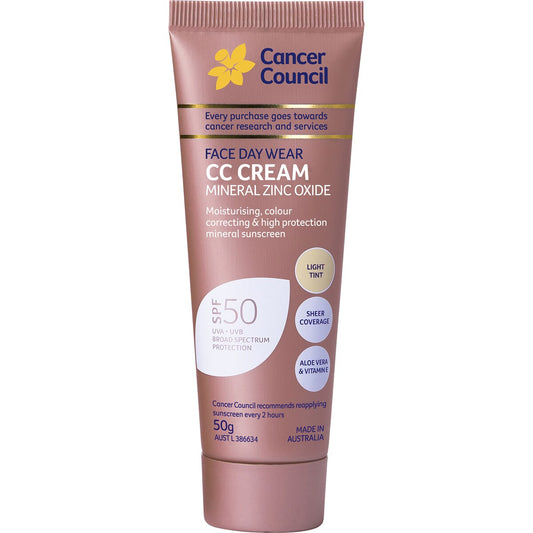 Cancer Council Face Day Wear Cc Cream Sunsreen Spf50 50g