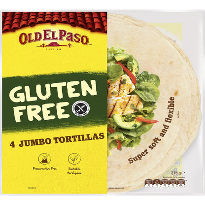 Old El Paso Gluten Free Jumbo Tortilla Wraps 4 pack
