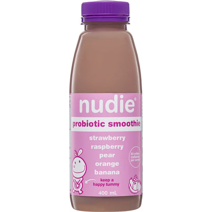 Nudie Probiotic Smoothie Strawberry Raspberry Pear Orange Banana 400ml