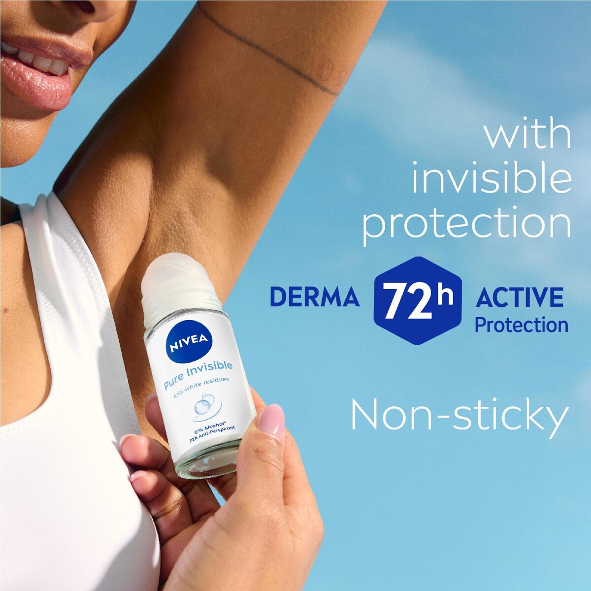 Nivea Pure Invisible Antiperspirant Roll On Deodorant 50ml