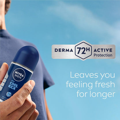 Nivea Men Cool Kick Antiperspirant Roll On Deodorant 50ml