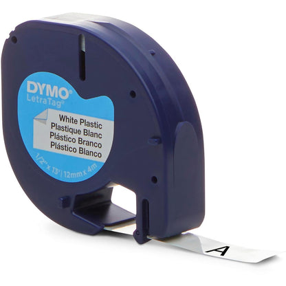 Dymo Letratag Plastic Tape 12mm X 4m White Each