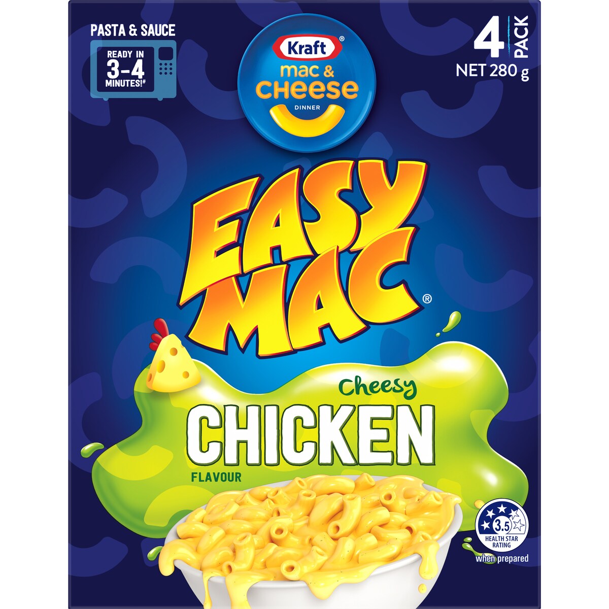 Kraft Easy Mac & Cheese Macaroni Pasta Cheesy Chicken Noodles 280g