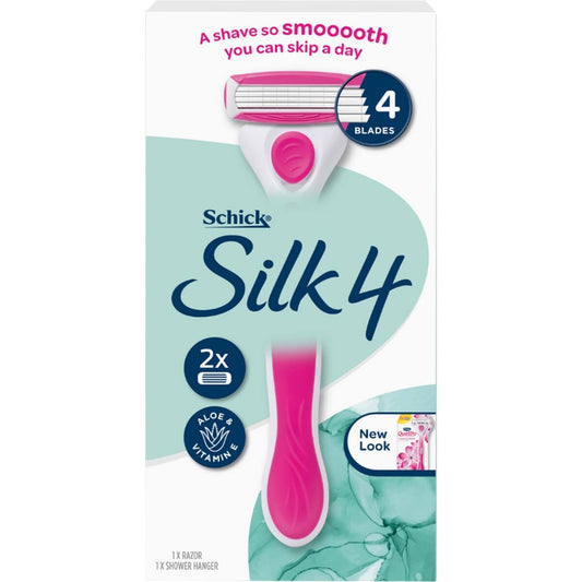 Schick Silk 4 Razor Handle + 2 Blades Each