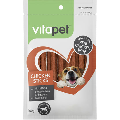 Vita Pet Jerhigh Real Chicken Sticks Dog Treats 100g
