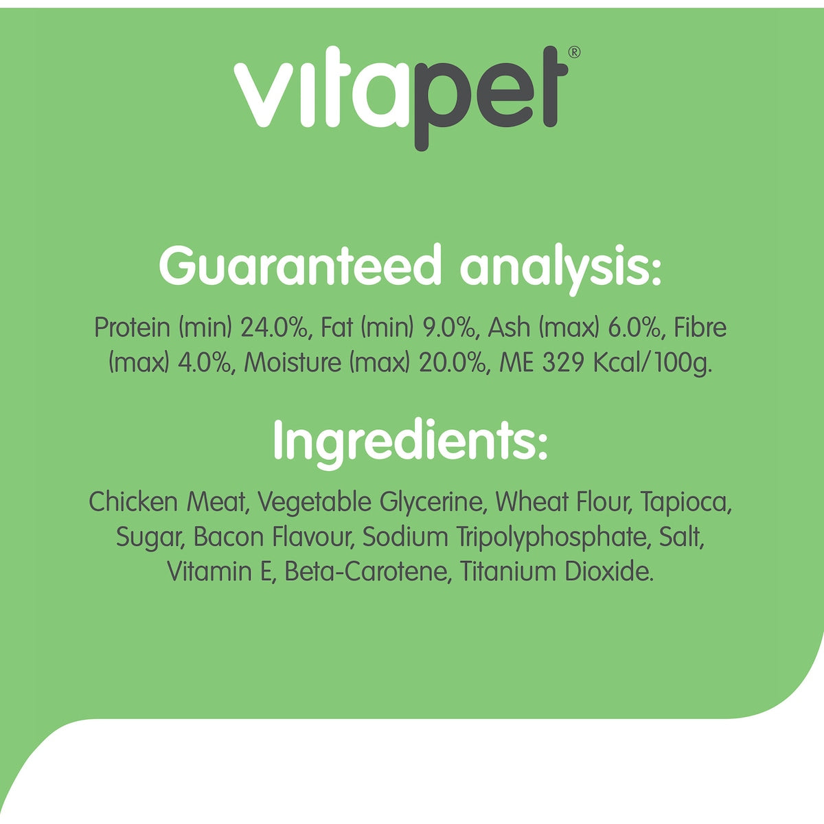 Vita Pet Jerhigh Real Chicken Bacon Dog Treats 100g