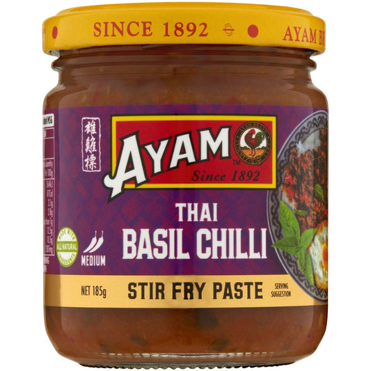 Ayam Stir Fry Paste Thai Basil Chilli Medium 185g