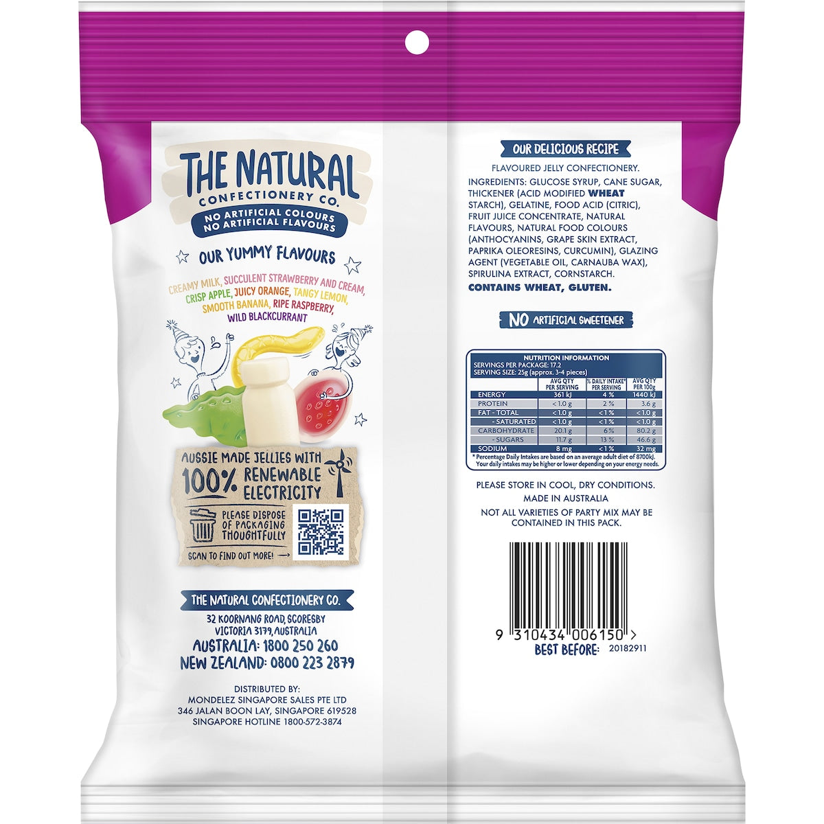 The Natural Confectionery Co. Party Mix Lollies Large Share Bag 430g