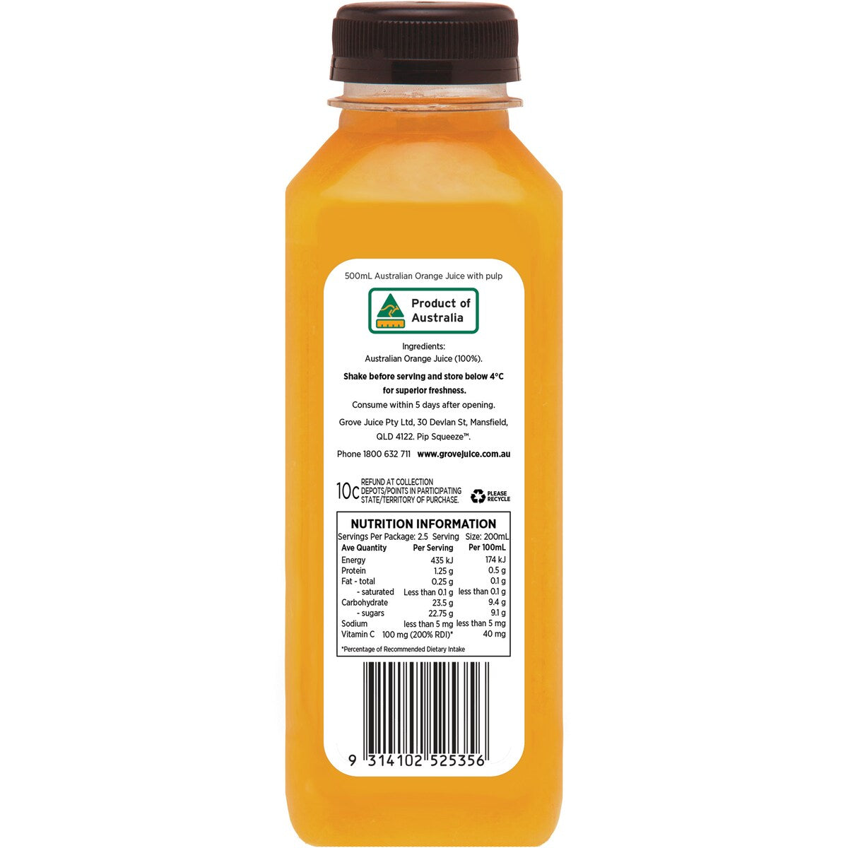 Pip Squeeze Orange Juice With Pulp 500ml