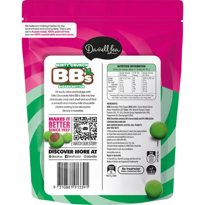 Darrell Lea Minty Crunchy Chocolate Balls Share Bag 168g