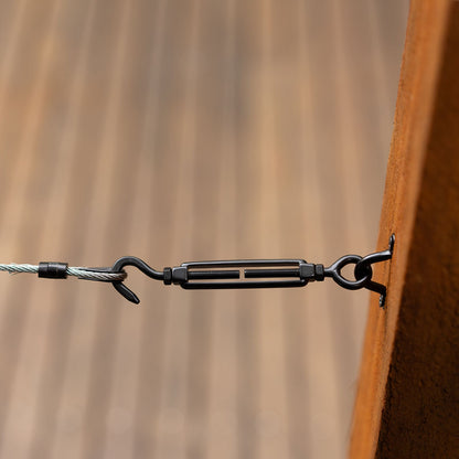 Taskmaster Hook Eye Turnbuckle Balustrade Kit - 5mm - Black - 74 x 210 x 15mm