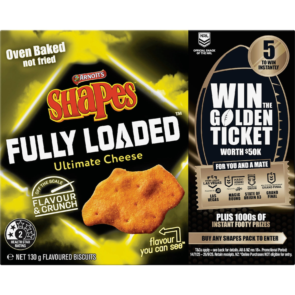 Arnotts Shapes Fully Loaded Ulitmate Cheese Cracker Biscuits 130g