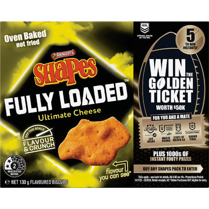 Arnotts Shapes Fully Loaded Ulitmate Cheese Cracker Biscuits 130g