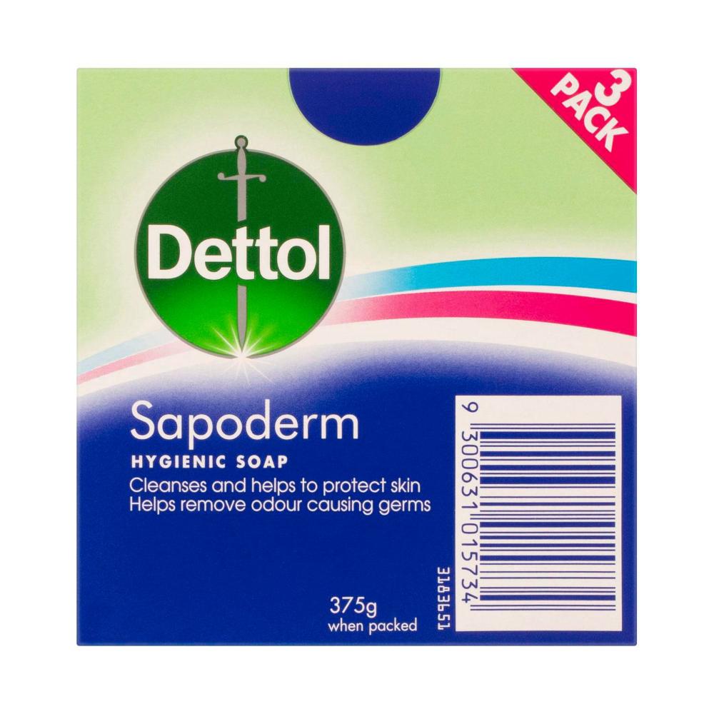 Dettol Sapoderm Hygienic Bar Soap Cleanser For Acne - 375g