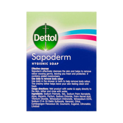 Dettol Sapoderm Hygienic Bar Soap eanser For Acne - 375g