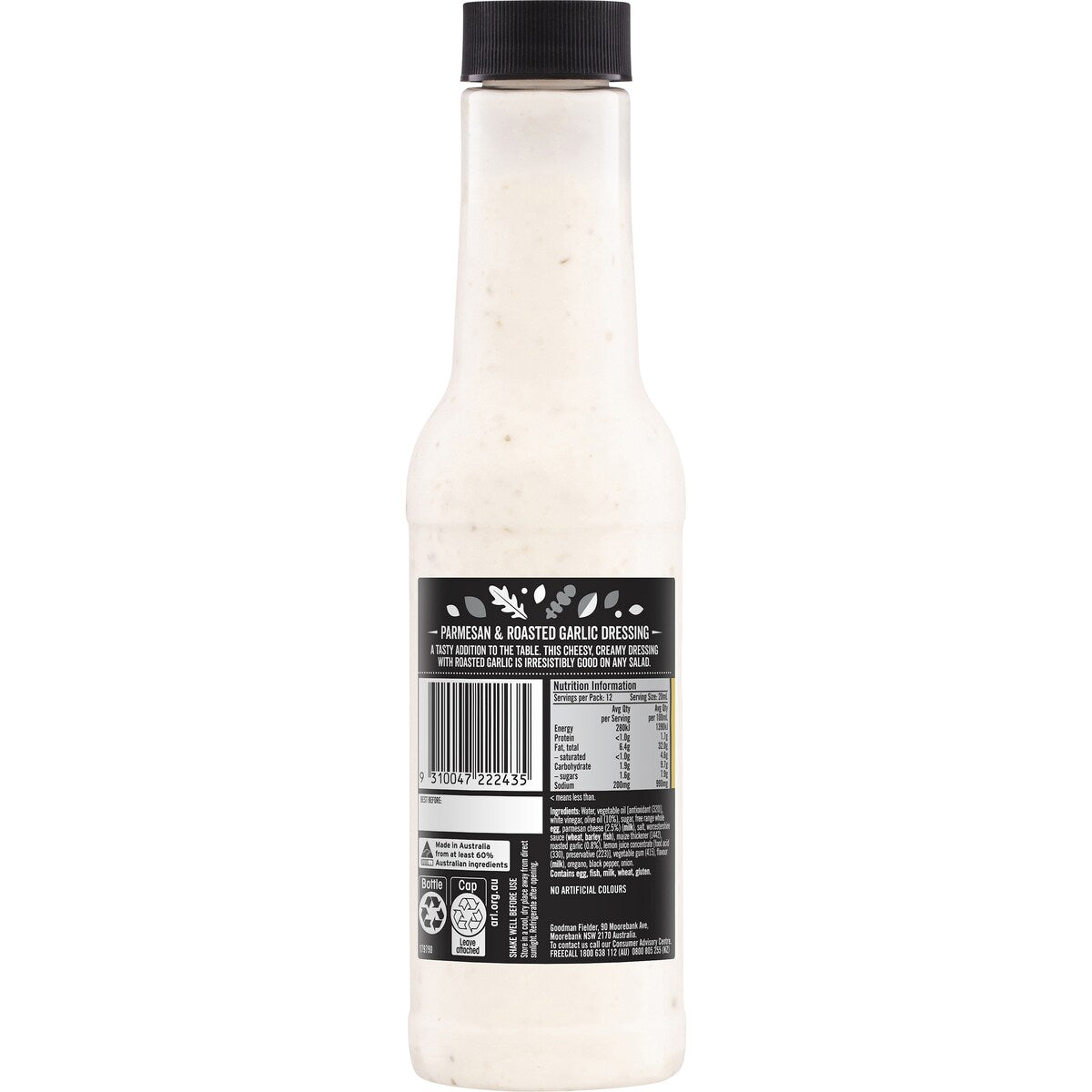 Praise Creamy Parmesan & Roasted Garlic Dressing 250mL