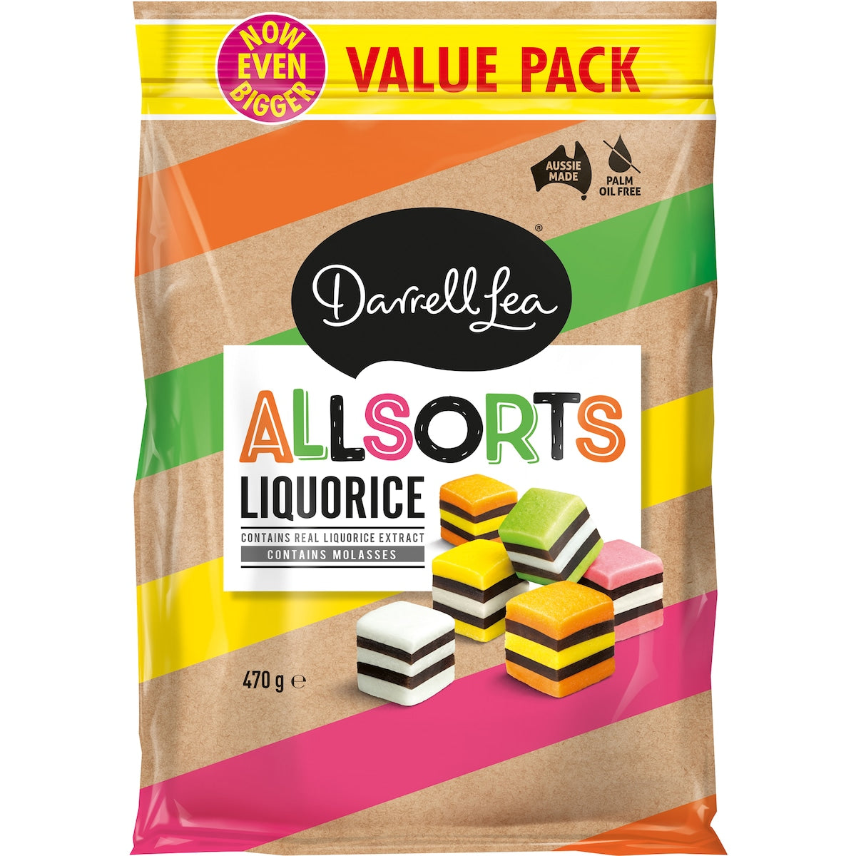 Darrell Lea Liquorice Allsorts Share Bag 470g