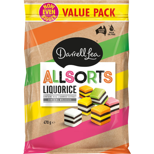 Darrell Lea Liquorice Allsorts Share Bag 470g