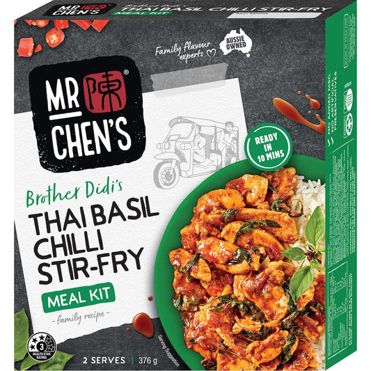 Mr Chen's Meal Kit Thai Basil Chilli Stir-Fry With Rice 376g