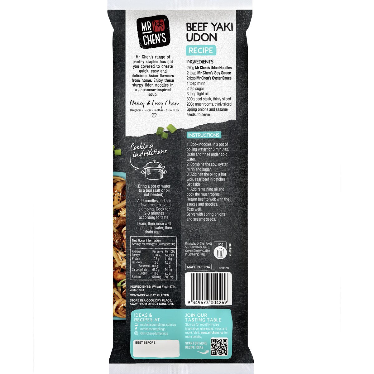 Mr Chens Udon Noodles 270g