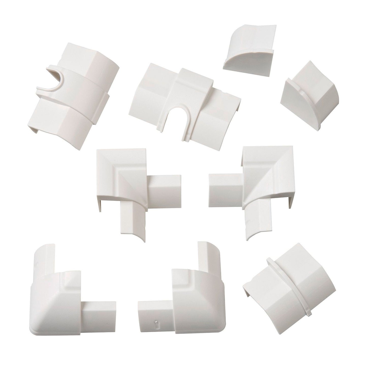 D Line Cable Cover Accessories - 9 Pieces - 22 x 22mm - White