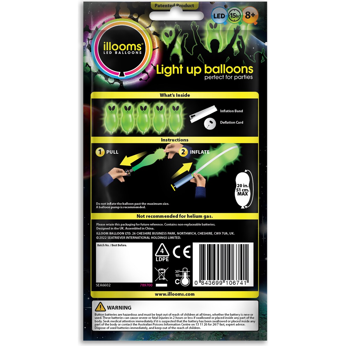 Illooms Led Balloons Supersize Light Up Balloons 5 Pack
