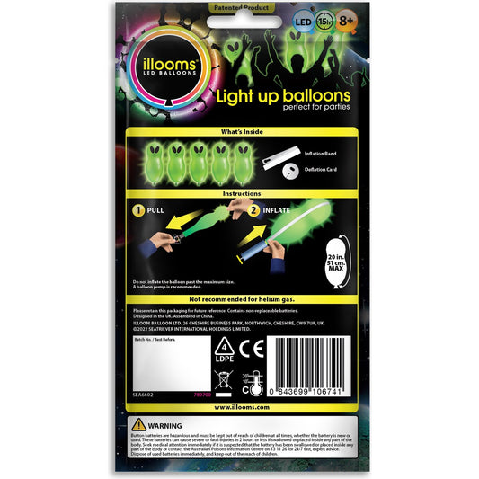 Illooms Led Balloons Supersize Light Up Balloons 5 Pack