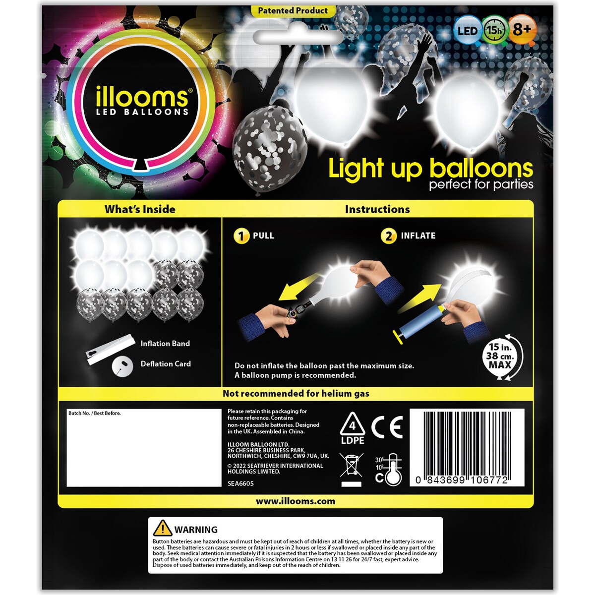 Illooms Led Balloons Confetti Mix 15 Pack