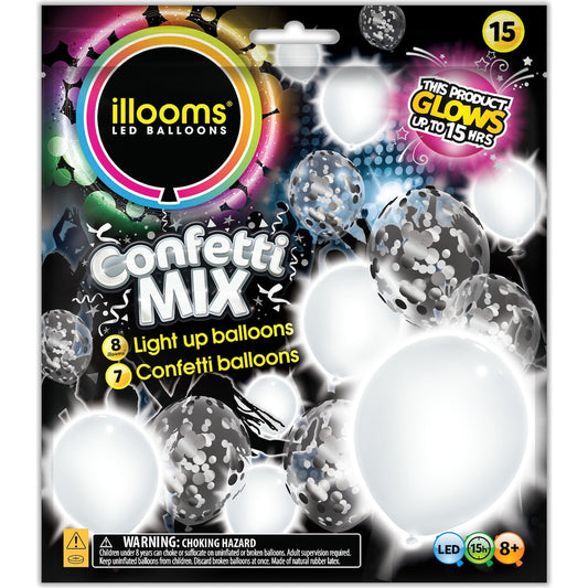Illooms Led Balloons Confetti Mix 15 Pack