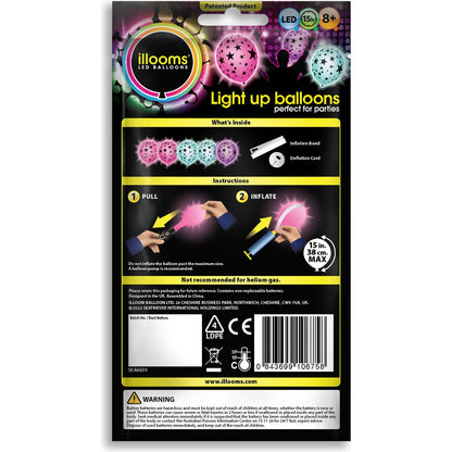 Illooms Led Balloons Stars Light Up Balloons 5 Pack