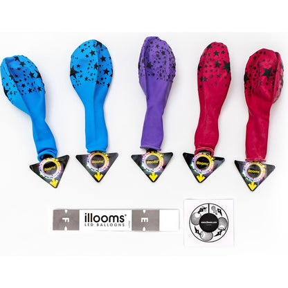 Illooms Led Balloons Stars Light Up Balloons 5 Pack