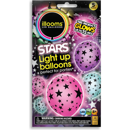 Illooms Led Balloons Stars Light Up Balloons 5 Pack