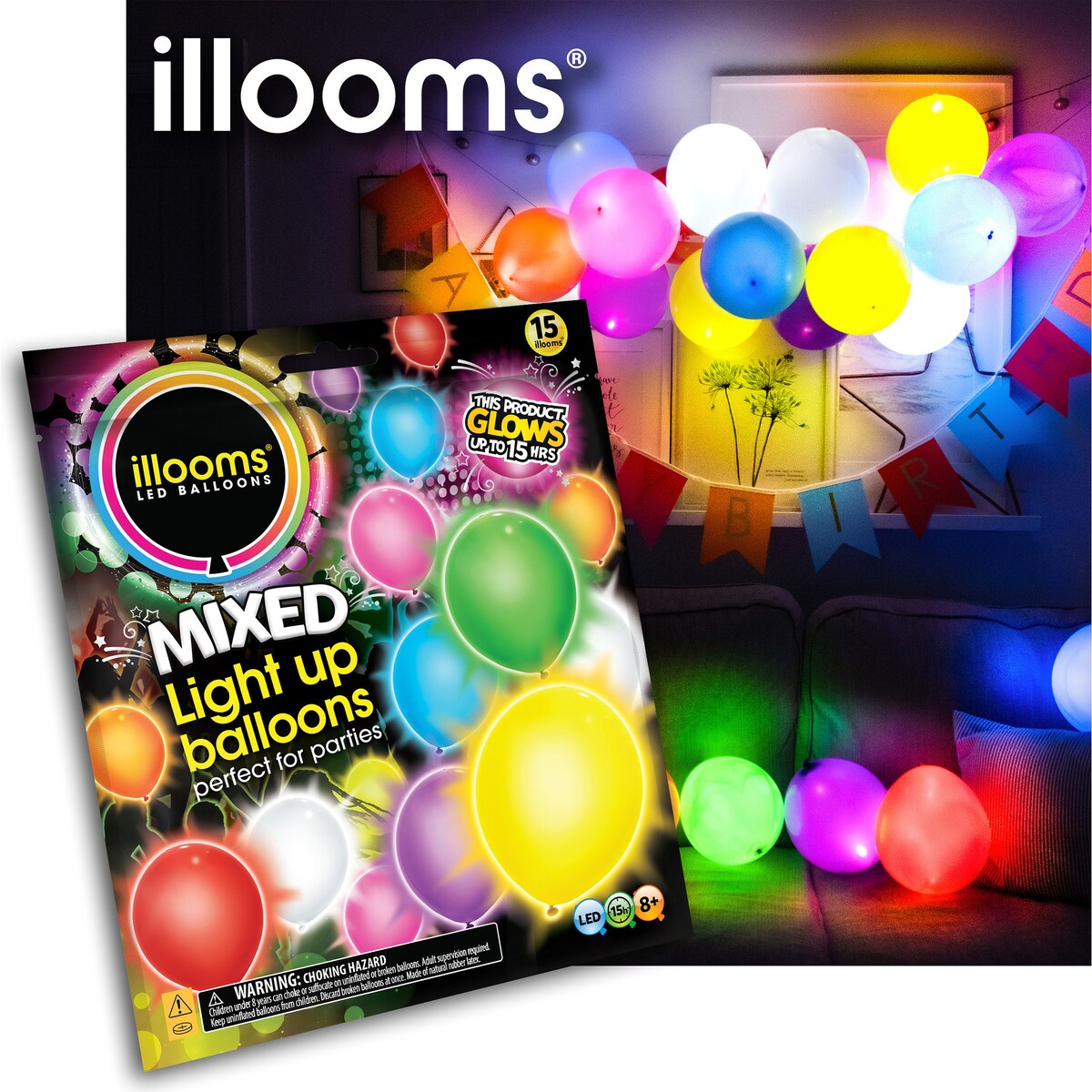 Illooms Led Balloons Mixed Pack 15 Pack