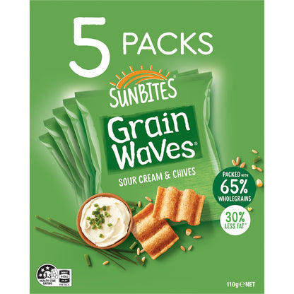 Sunbites Grainwaves Sour Cream & Chives Wholegrain Chips Multipack 110g
