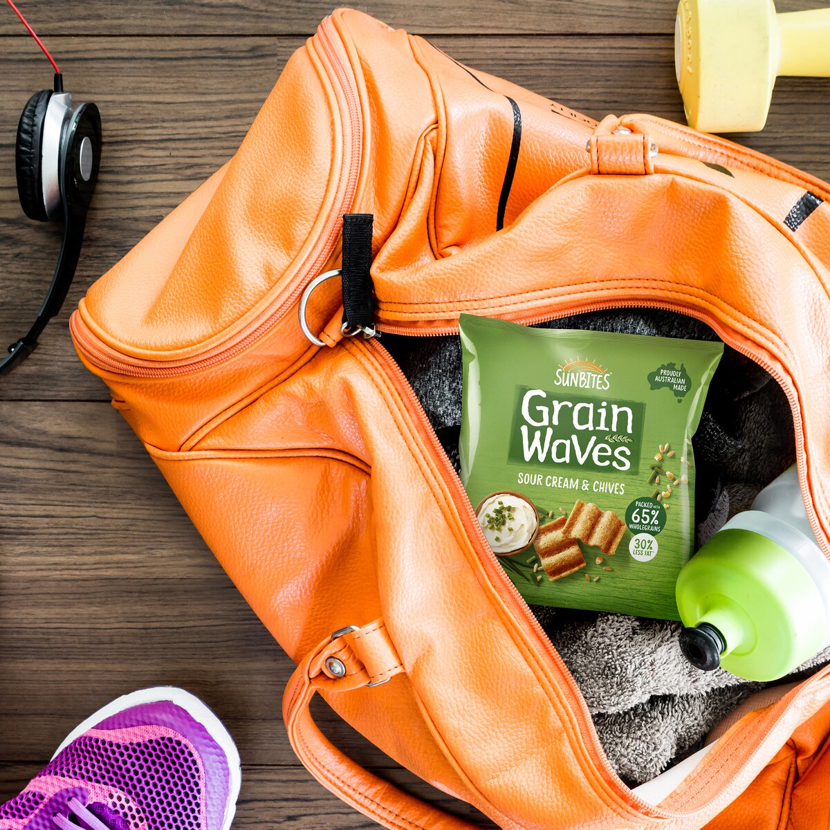 Sunbites Grainwaves Sour Cream & Chives Wholegrain Chips Multipack 110g