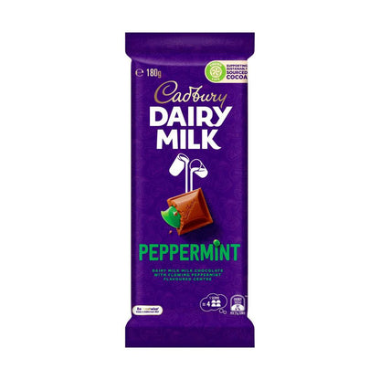 Cadbury Dairy Milk Peppermint Milk Chocolate Block - 180g