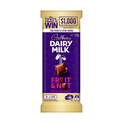 Cadbury Dairy Milk Fruit and Nut Chocolate Block - 180g