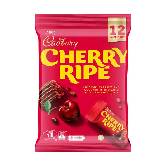 Cadbury Cherry Ripe Chocolate Sharepack 12 Pack - 180g