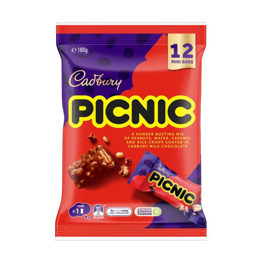 Cadbury Picnic Chocolate Sharepack 12 Pack - 180g